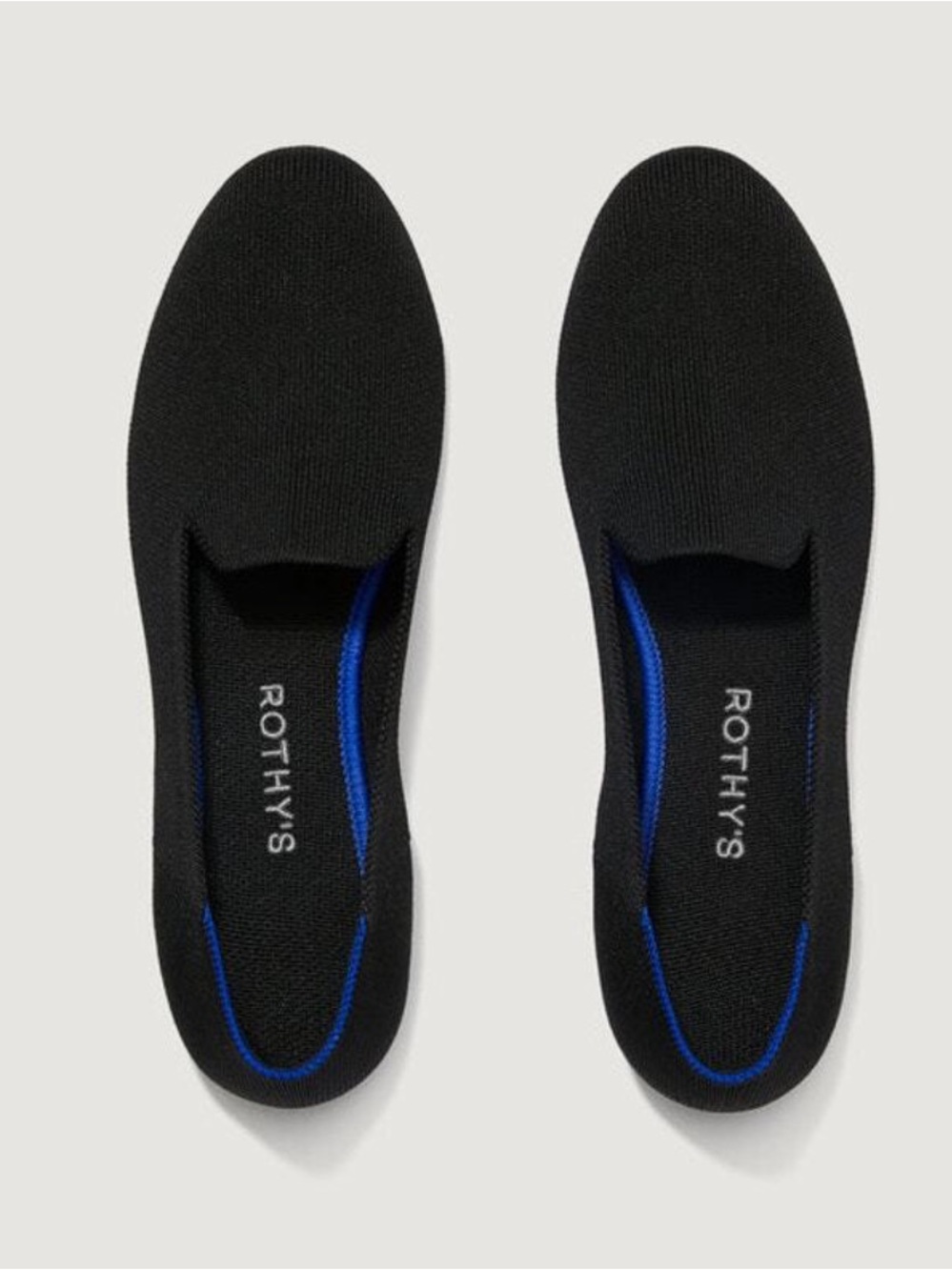 Rothys The Loafer Flat Slip On Black Knit Machine Washable Size 10.5W